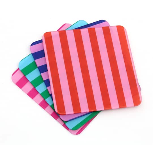 Mahjong Striped Acrylic Coasters by Fab Finds